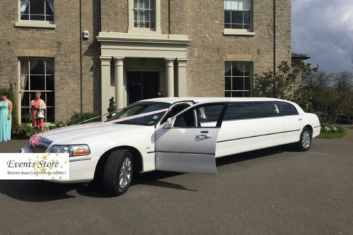 Location limousine Mulhouse Lincoln Town Car Blanche